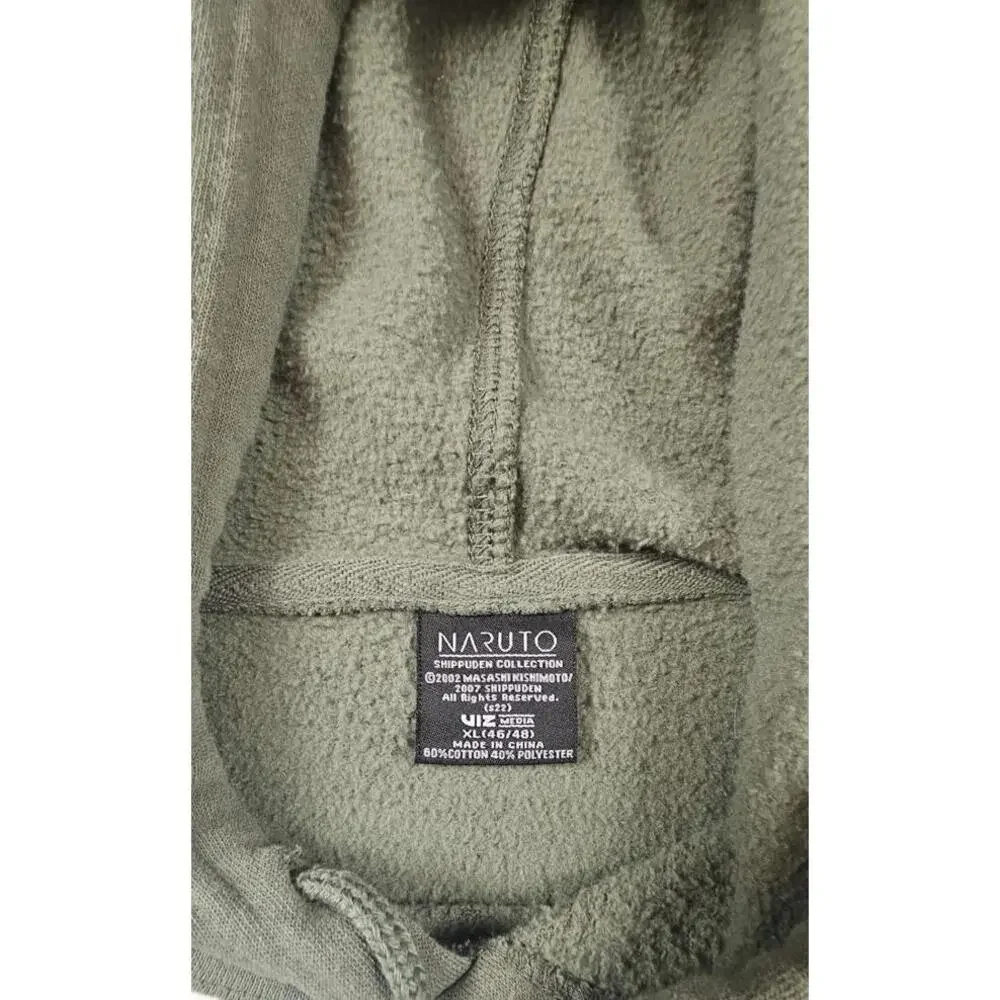 Vintage Naruto Mashki Kishimoto 2002 Graphic Print Green Hoodie‎ Men's XL
